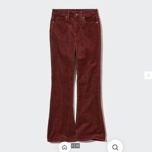 Uniqlo dark red/burgundy corduroy flare pants